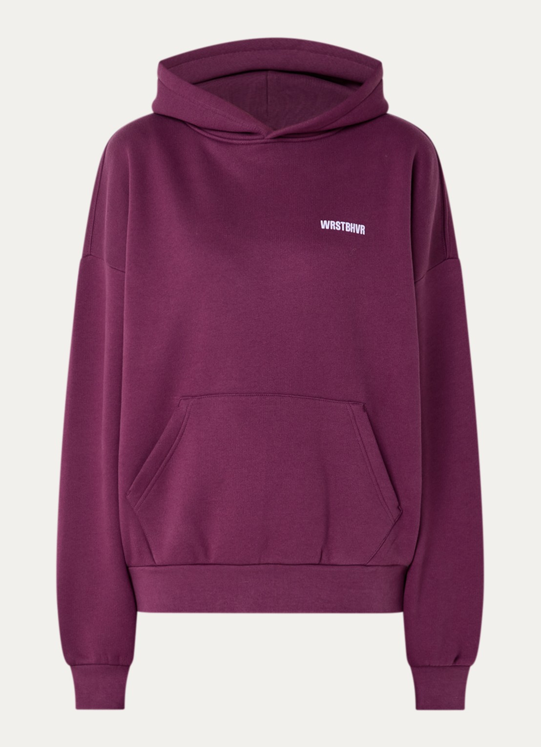 WRSTBHVR Studio hoodie met logo - voorkant 4 aubergine