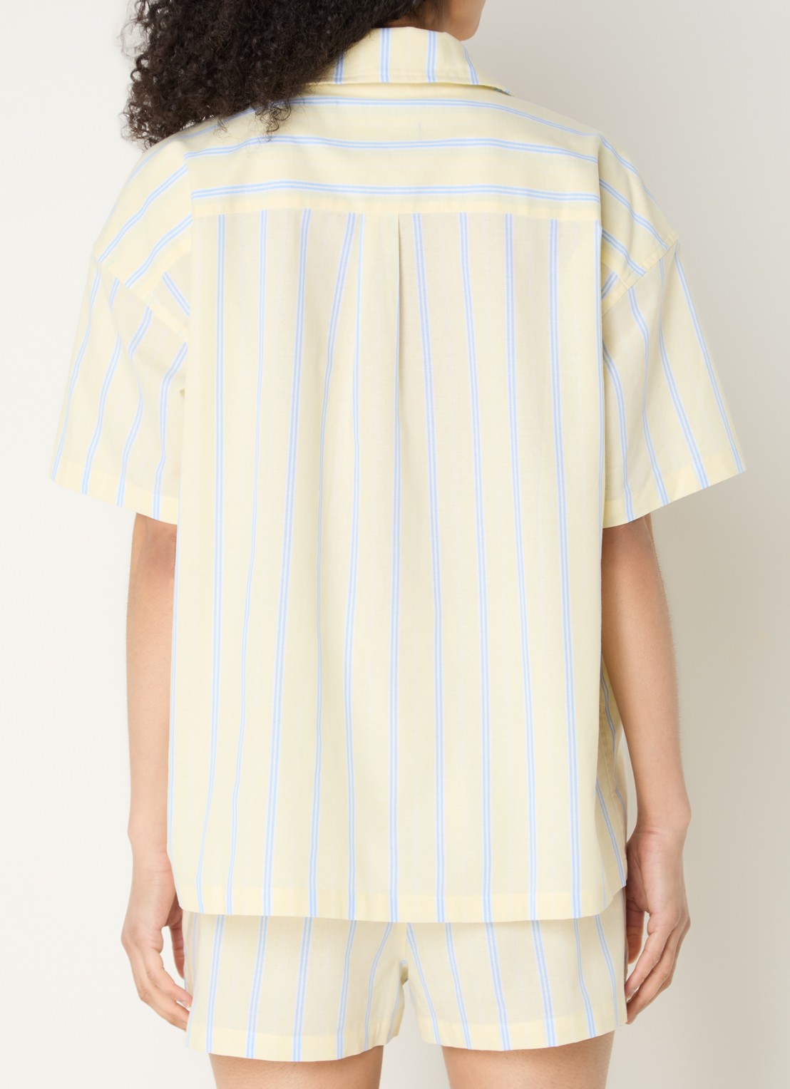WRSTBHVR Tavi blouse met streepprint - achterkant 2 lichtgeel