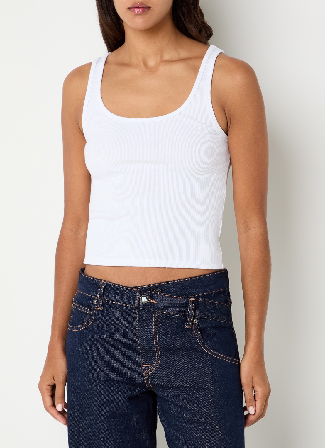 WRSTBHVR Tilla tank top met boothals - detail 4 wit