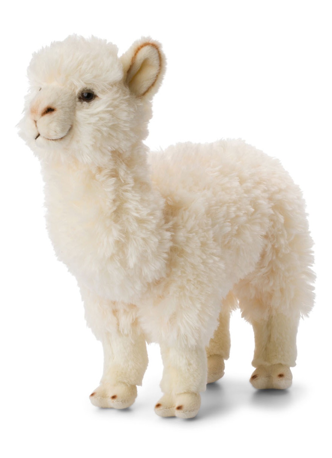 WWF Alpaca knuffel 31 cm - voorkant wit
