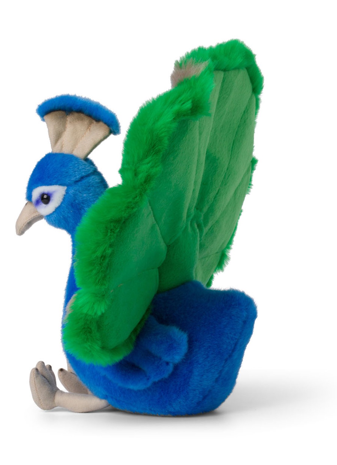 WWF Pauw knuffel 23 cm - detail 3 blauw