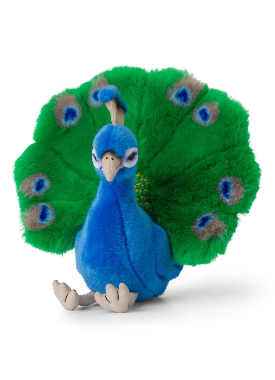 WWF Pauw knuffel 23 cm - voorkant blauw