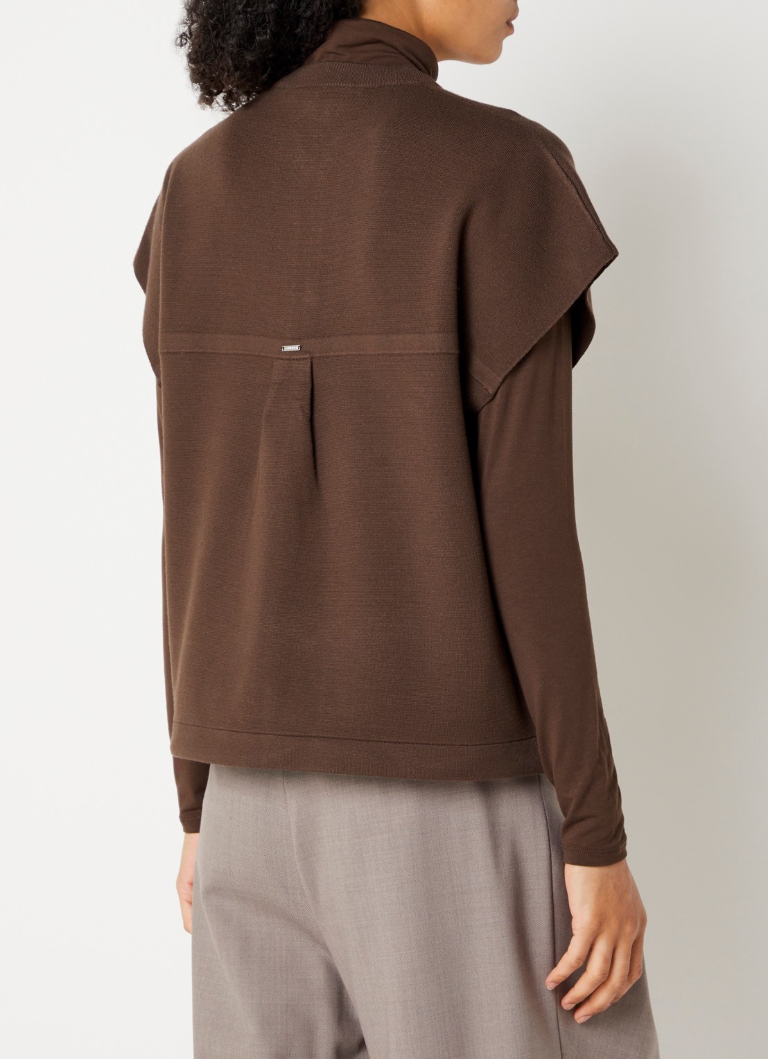Xandres Aglae gilet met steekzakken - achterkant 3 bruin