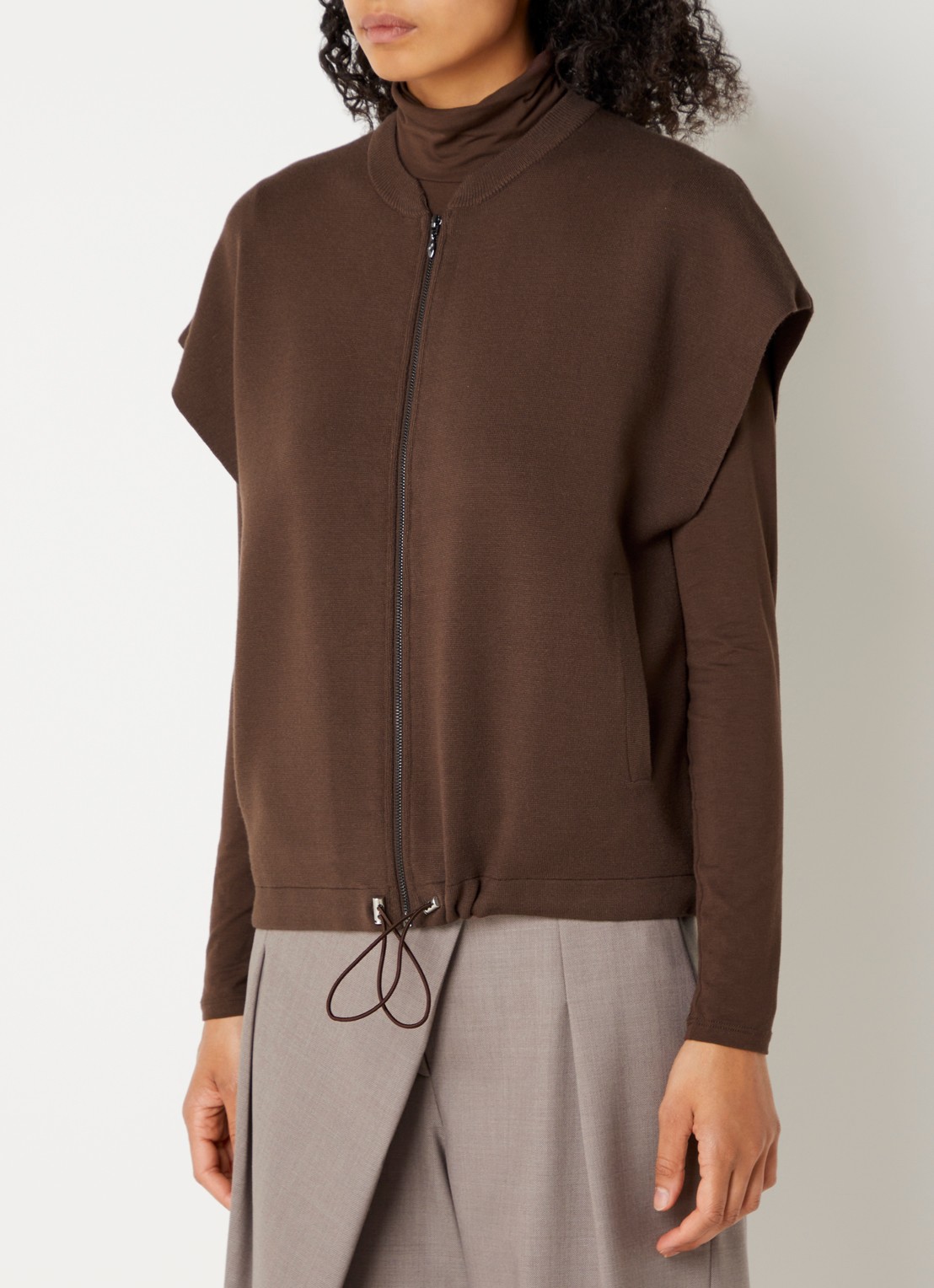 Xandres Aglae gilet met steekzakken - detail 4 bruin