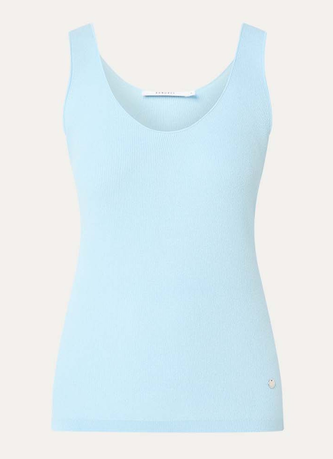Xandres Arina ribgebreide tanktop - voorkant 2 lichtblauw