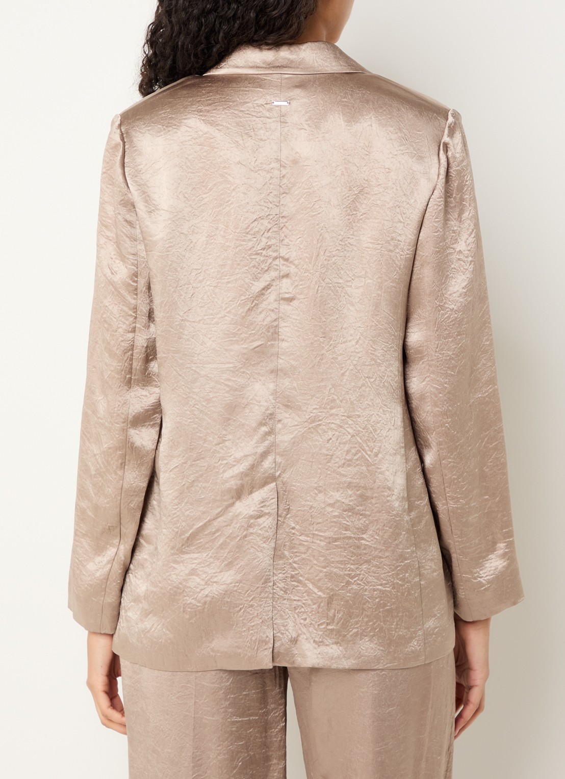 Xandres Bilia double-breasted blazer met klepzakken en metallic finish - achterkant 3 lichtbruin