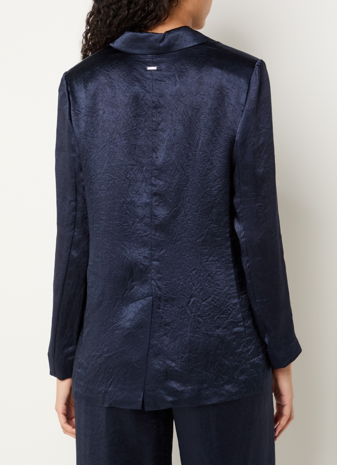 Xandres Bilia double-breasted blazer met klepzakken en metallic finish - achterkant donkerblauw