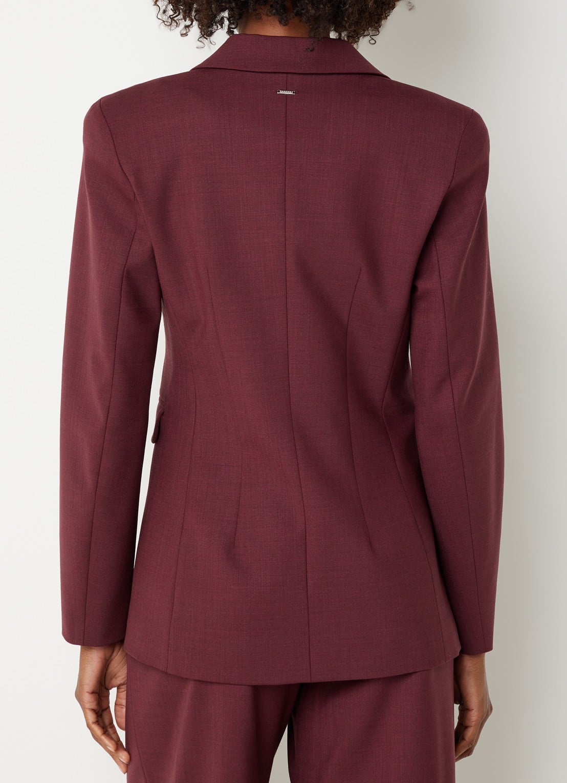 Xandres Blissia blazer in wolblend met klepzakken - achterkant aubergine