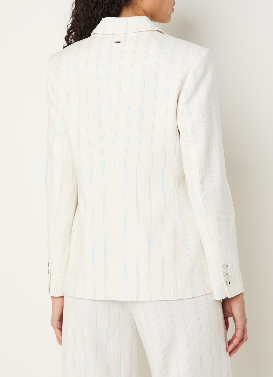 Xandres Blisso double-breasted blazer met krijtstreep - achterkant 4 gebroken wit