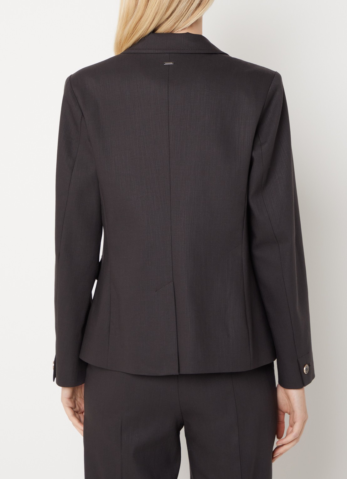 Xandres Bonanza double-breasted blazer in wolblend - achterkant 4 bruin