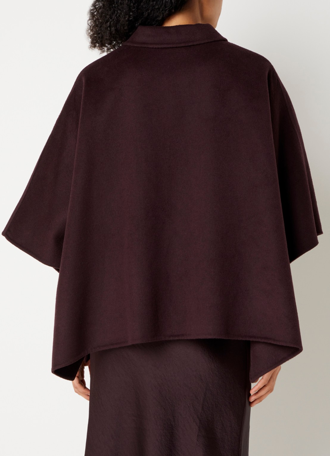 Xandres Cabi mantel in wolblend met kraag - achterkant 3 aubergine