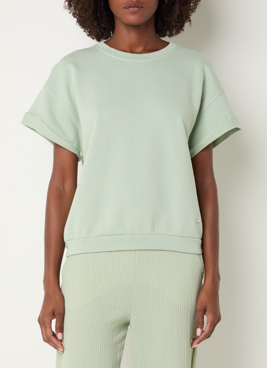 Xandres Fienne sweater met ronde hals - detail 4 mint