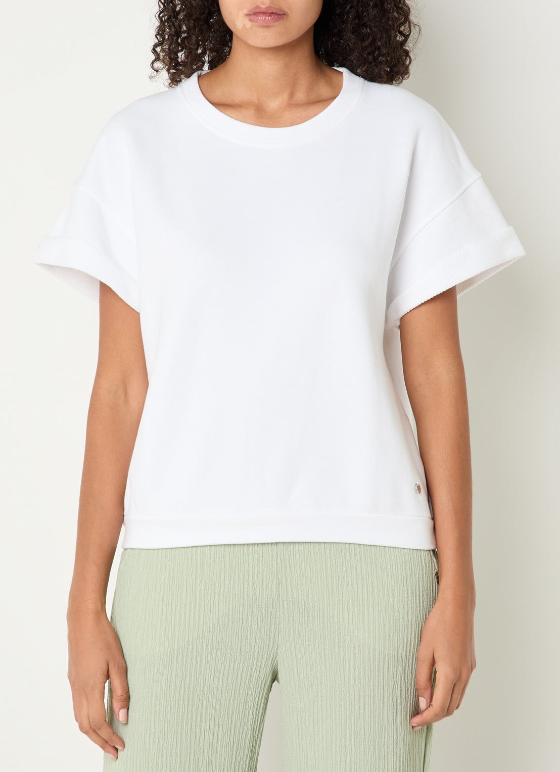 Xandres Fienne T-shirt met ronde hals - detail 2 wit