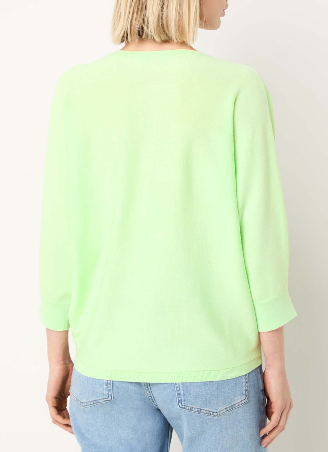 Xandres Gerret fijngebreide pullover met lurex - achterkant 3 lime