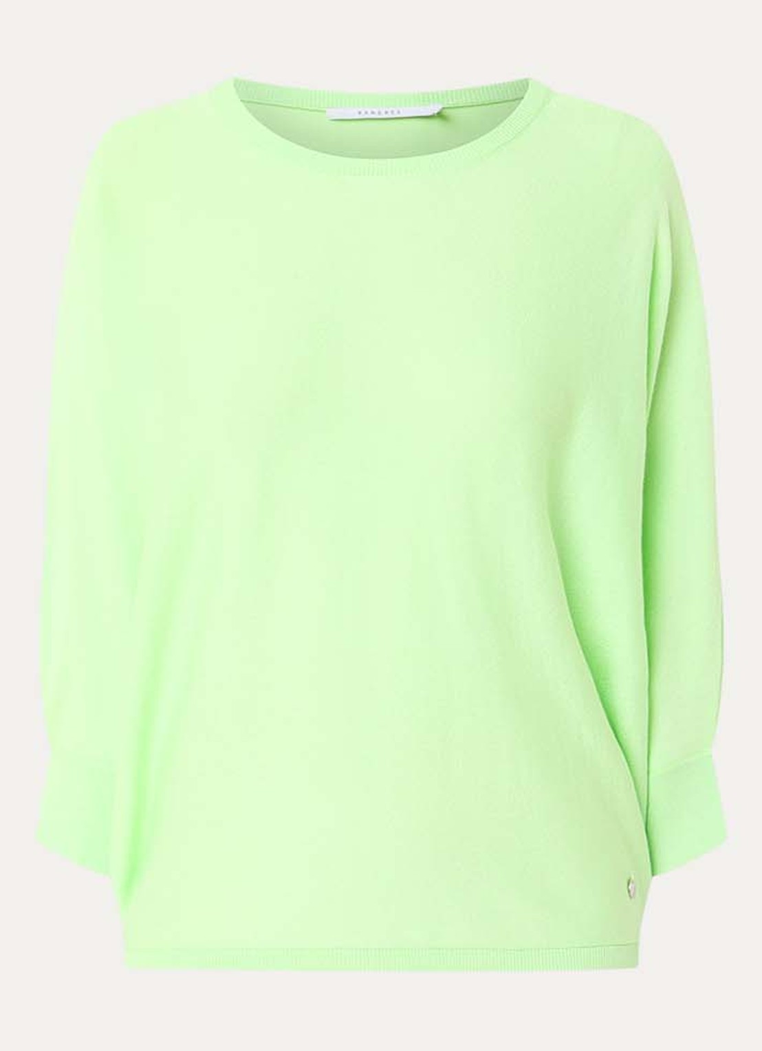 Xandres Gerret fijngebreide pullover met lurex - voorkant lime
