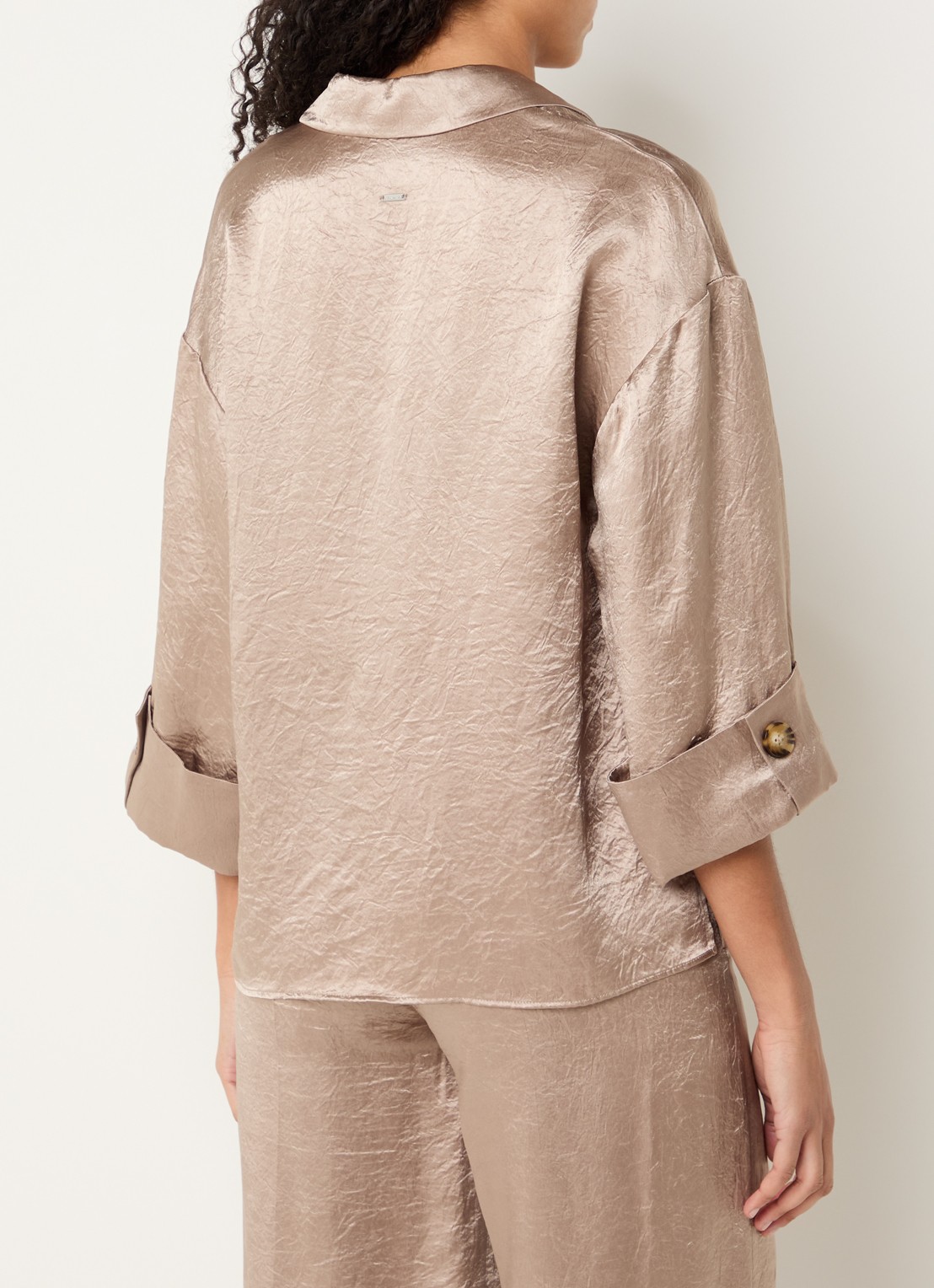 Xandres Halexa tuniek met metallic finish - achterkant 3 lichtbruin
