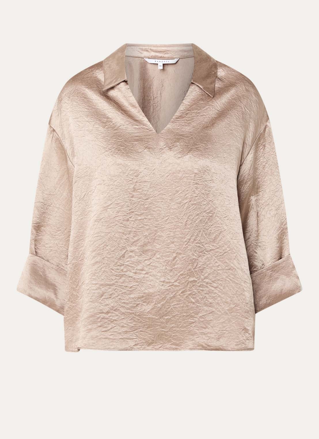 Xandres Halexa tuniek met metallic finish - voorkant lichtbruin