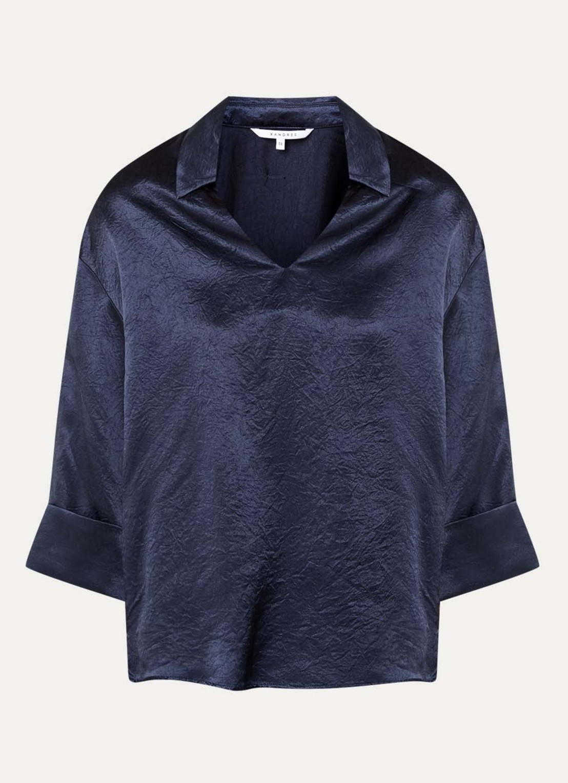 Xandres Halexa tuniek met metallic finish - voorkant donkerblauw