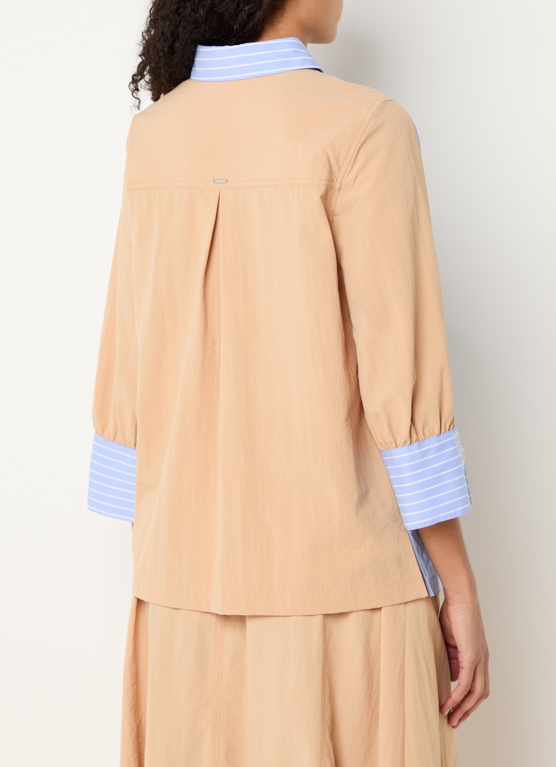 Xandres Hatriena blouse met streepprint - achterkant blauwgrijs