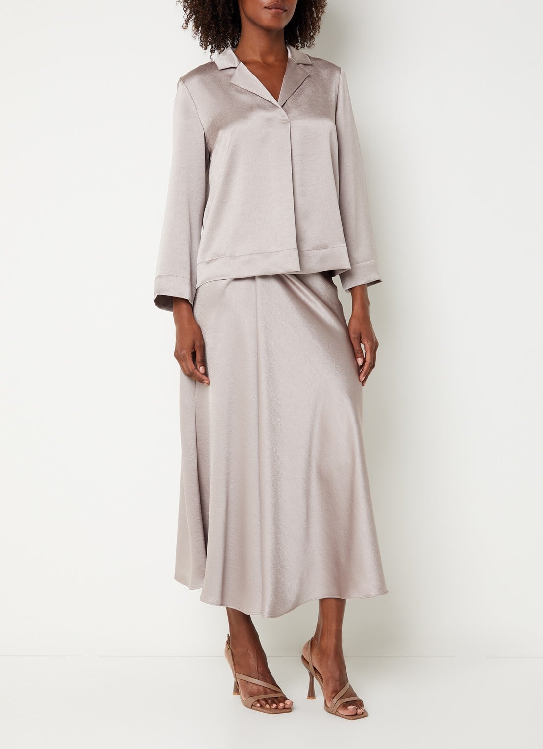 Xandres Helinka tuniek met V-hals - voorkant 4 creme