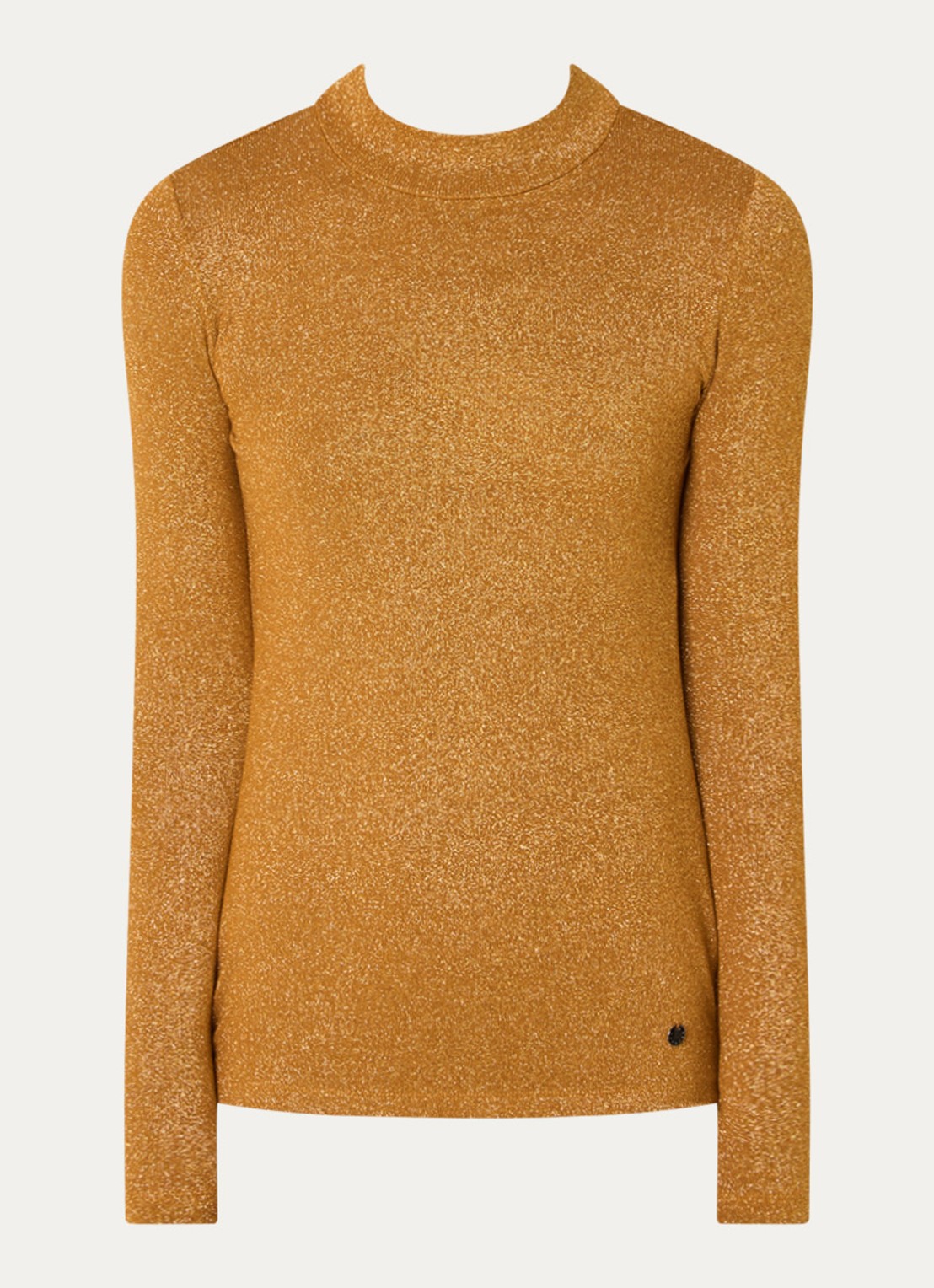 Xandres Hellas fijngebreide top met lurex - voorkant 3 mosterd