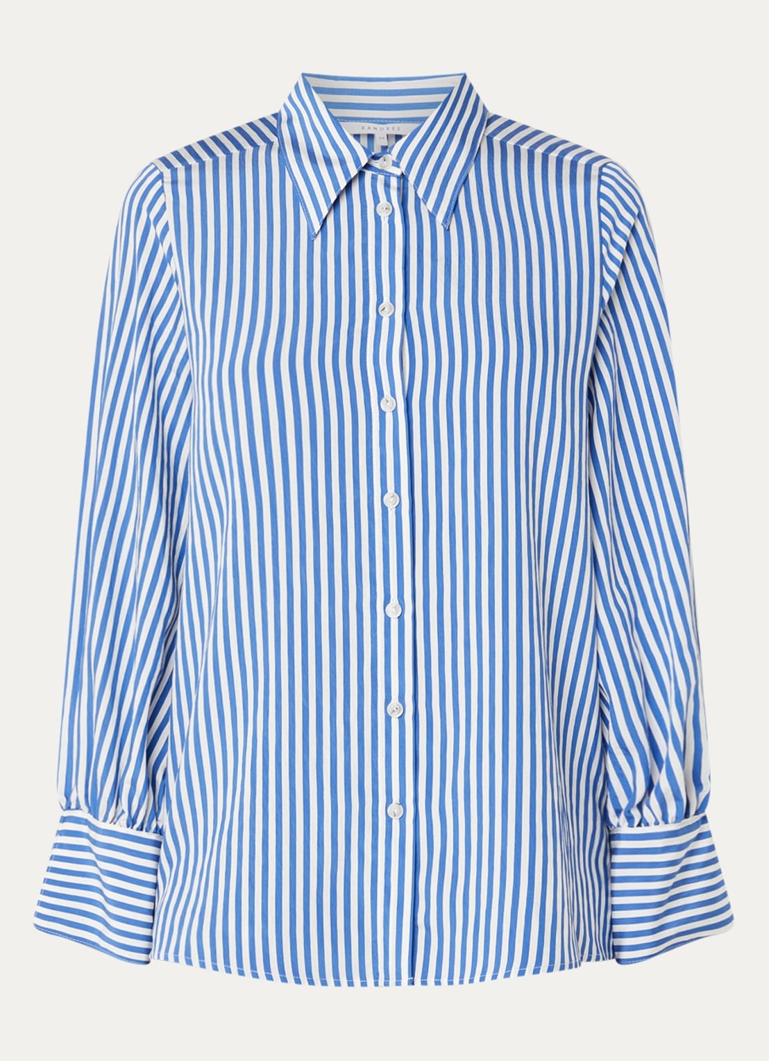Xandres Heloisa blouse met streepprint - voorkant 2 kobaltblauw