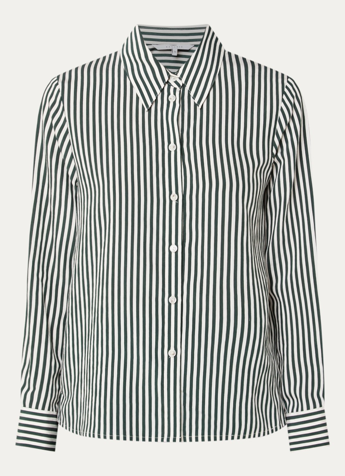 Xandres Henk blouse met streepprint - voorkant 3 donkergroen