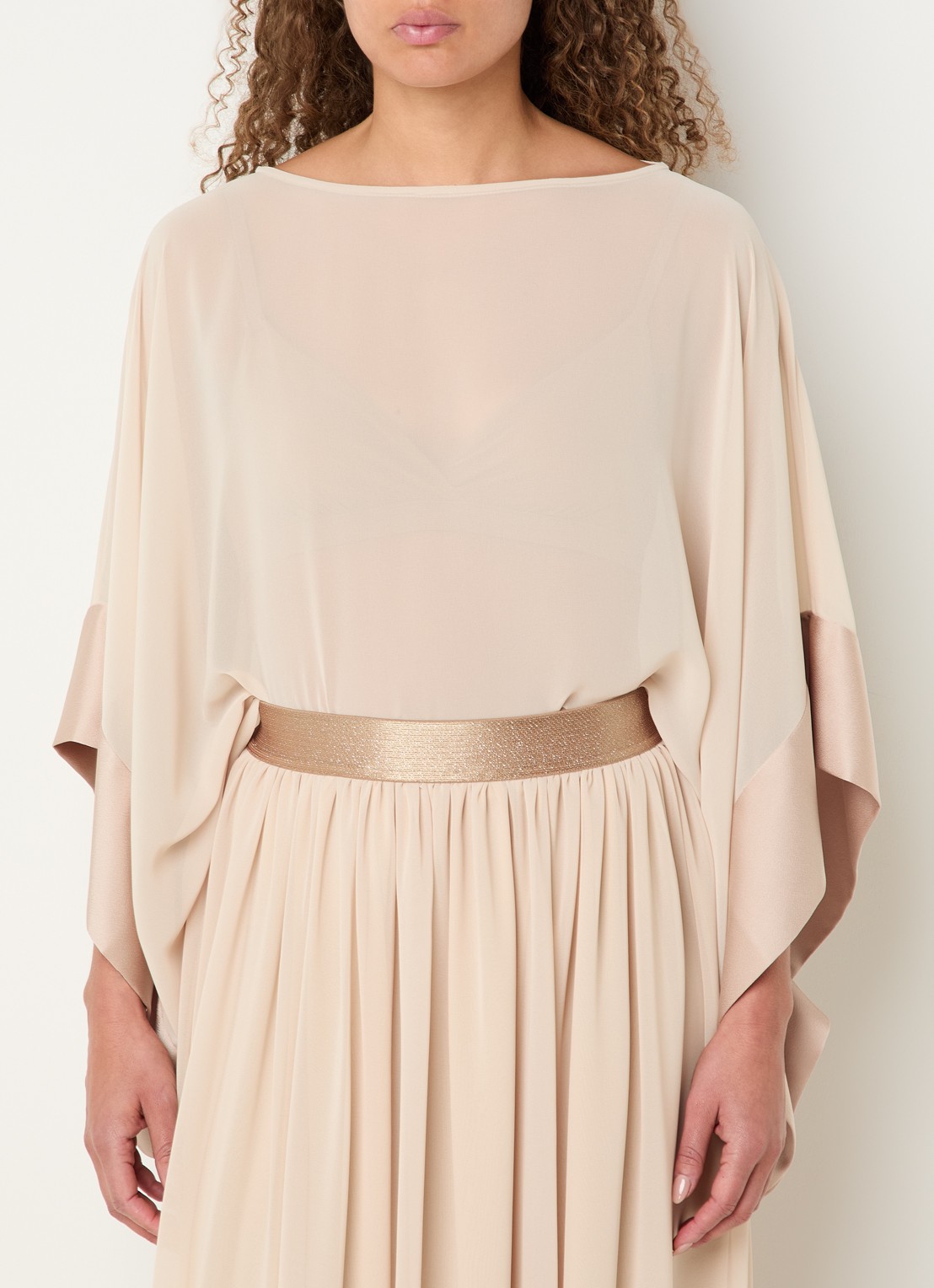 Xandres Henna top met vleermuismouw - detail beige