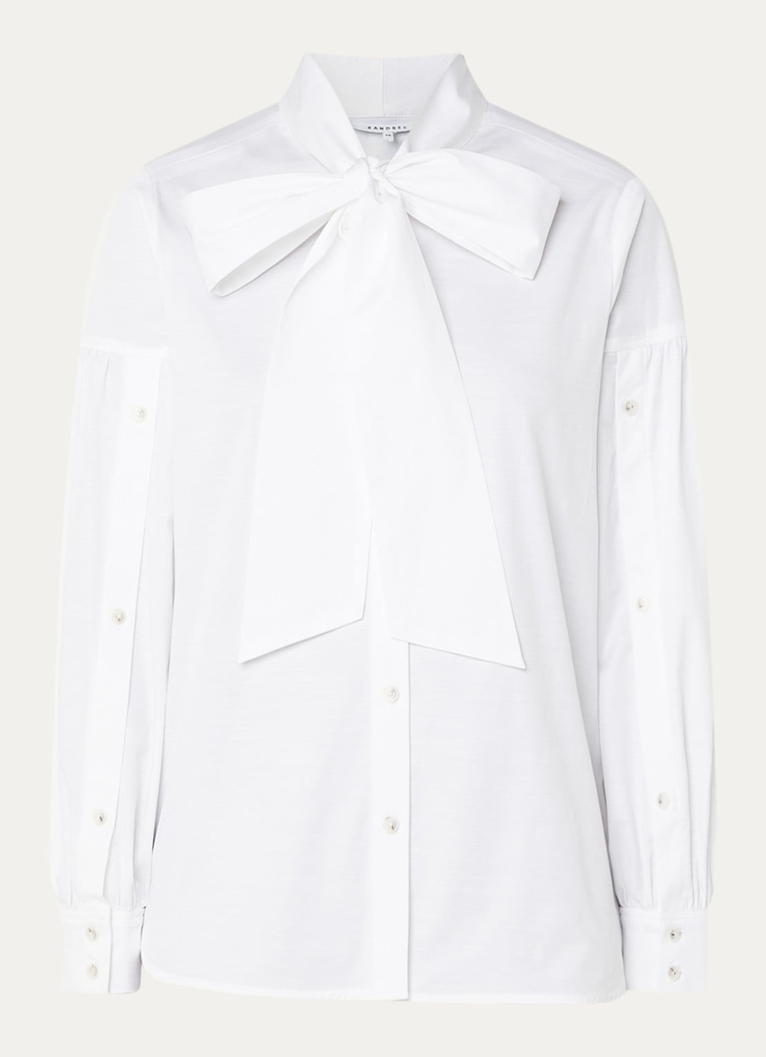 Xandres Hermino blouse met sjaalkraag - voorkant 2 wit