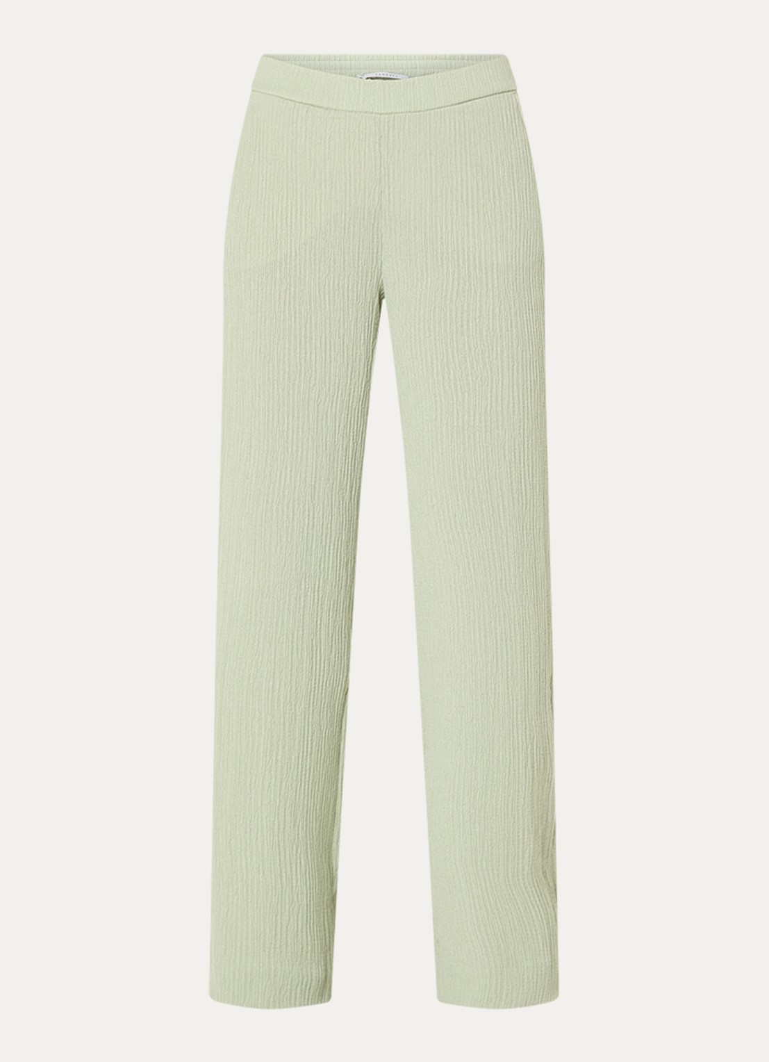 Xandres High waist straight fit broek met steekzakken - voorkant lindegroen