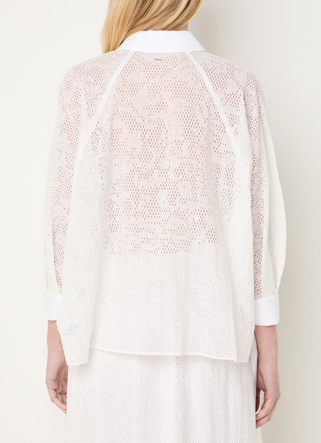 Xandres Hirina semi-transparante blouse met vlindermouw - achterkant 2 wit