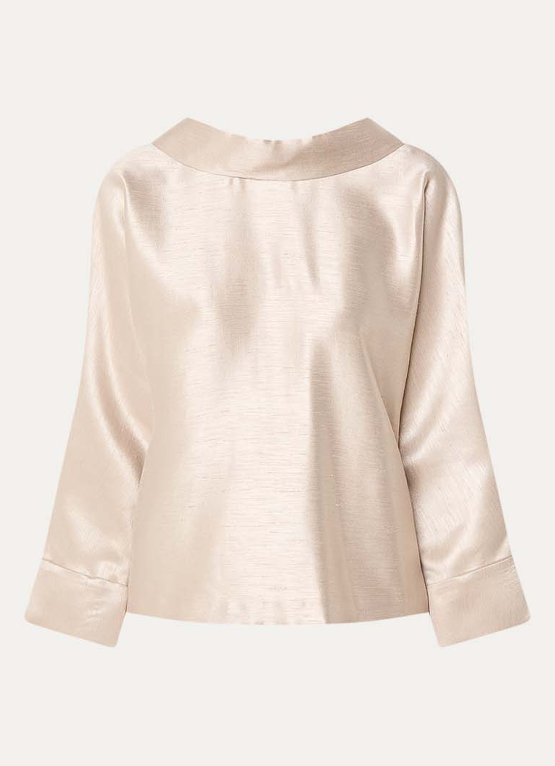 Xandres Hubje blouse met metallic finish - voorkant beige