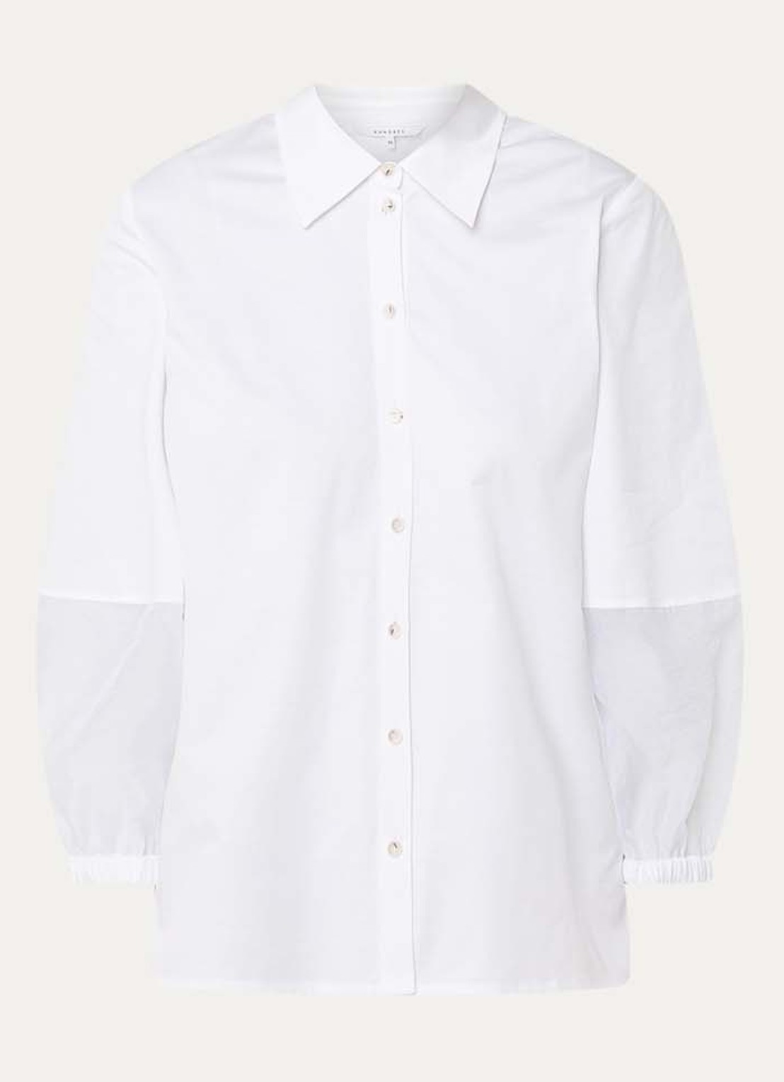 Xandres Hyran blouse met semi-transparante ballonmouw - voorkant wit