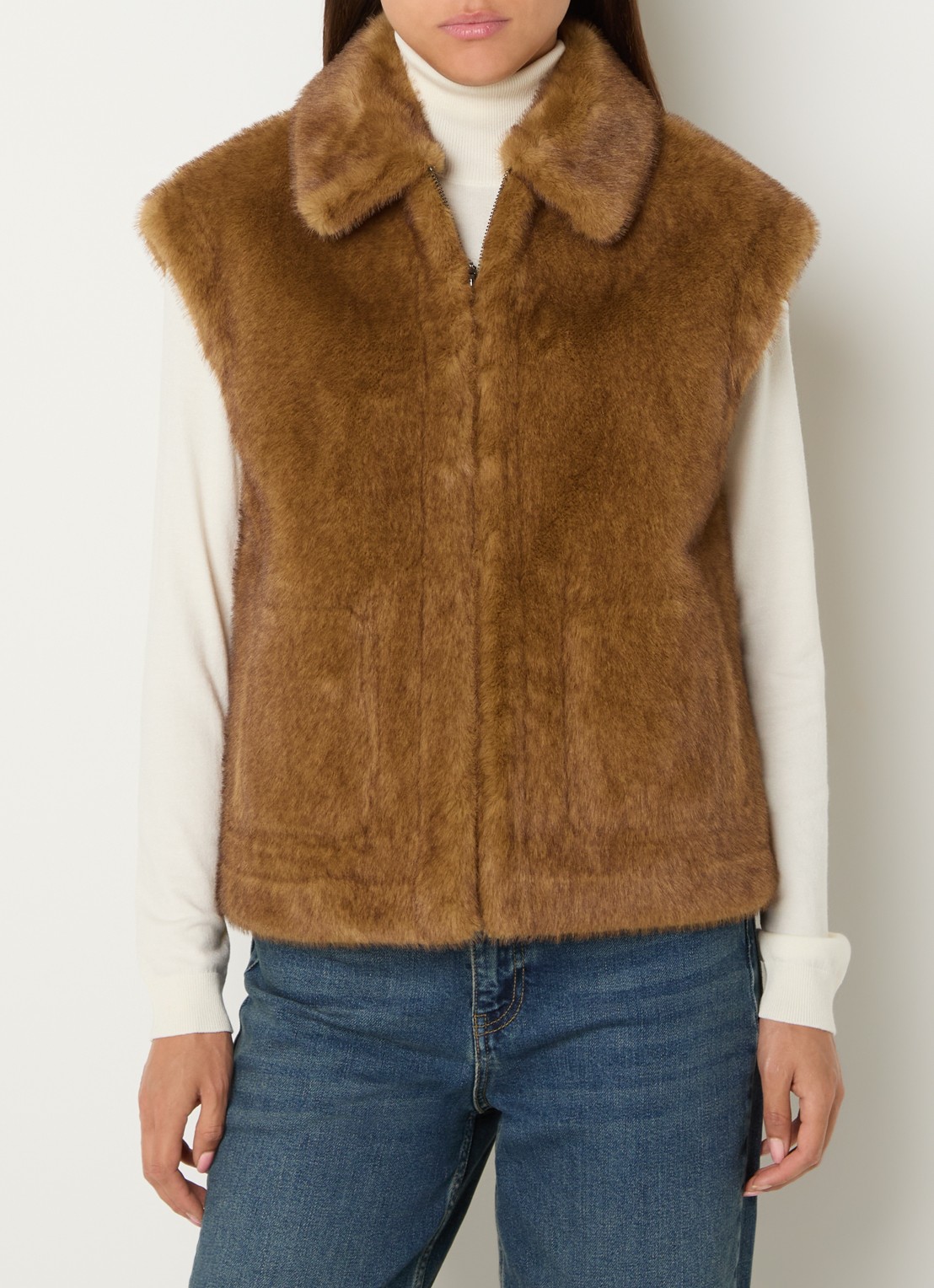 Xandres Jana reversible bodywarmer met steekzakken  - detail 4 bruin
