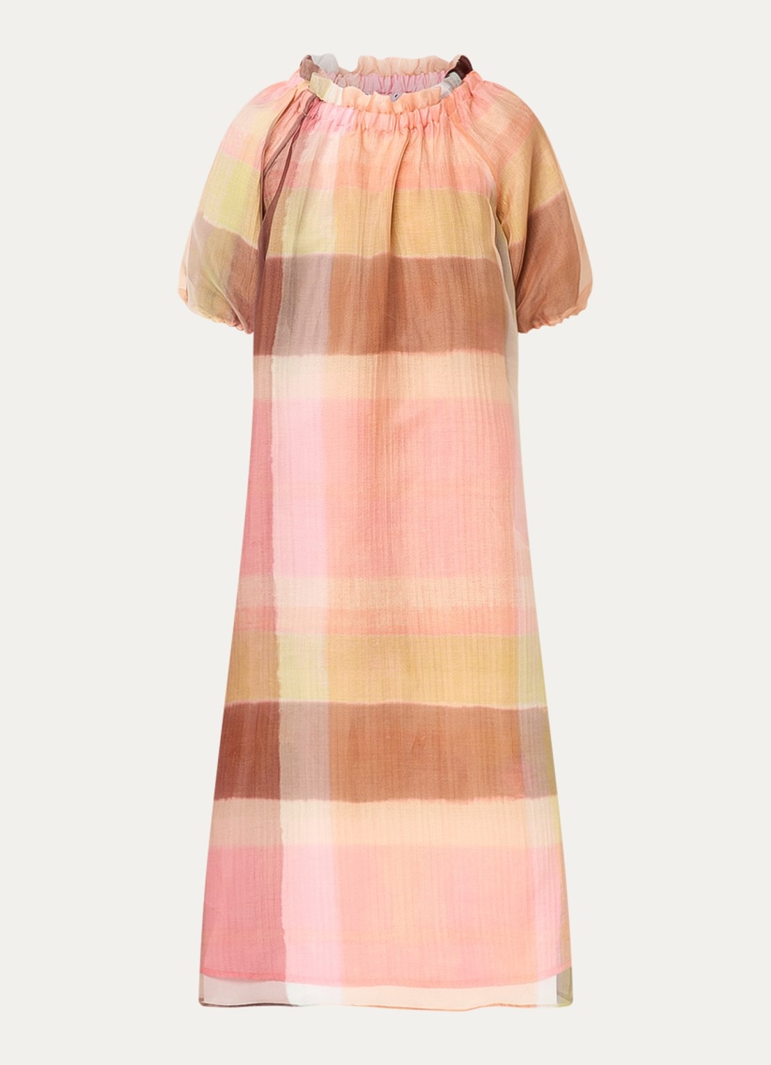 Xandres Katari oversized maxi jurk met colour blocking - voorkant 2 abrikoos