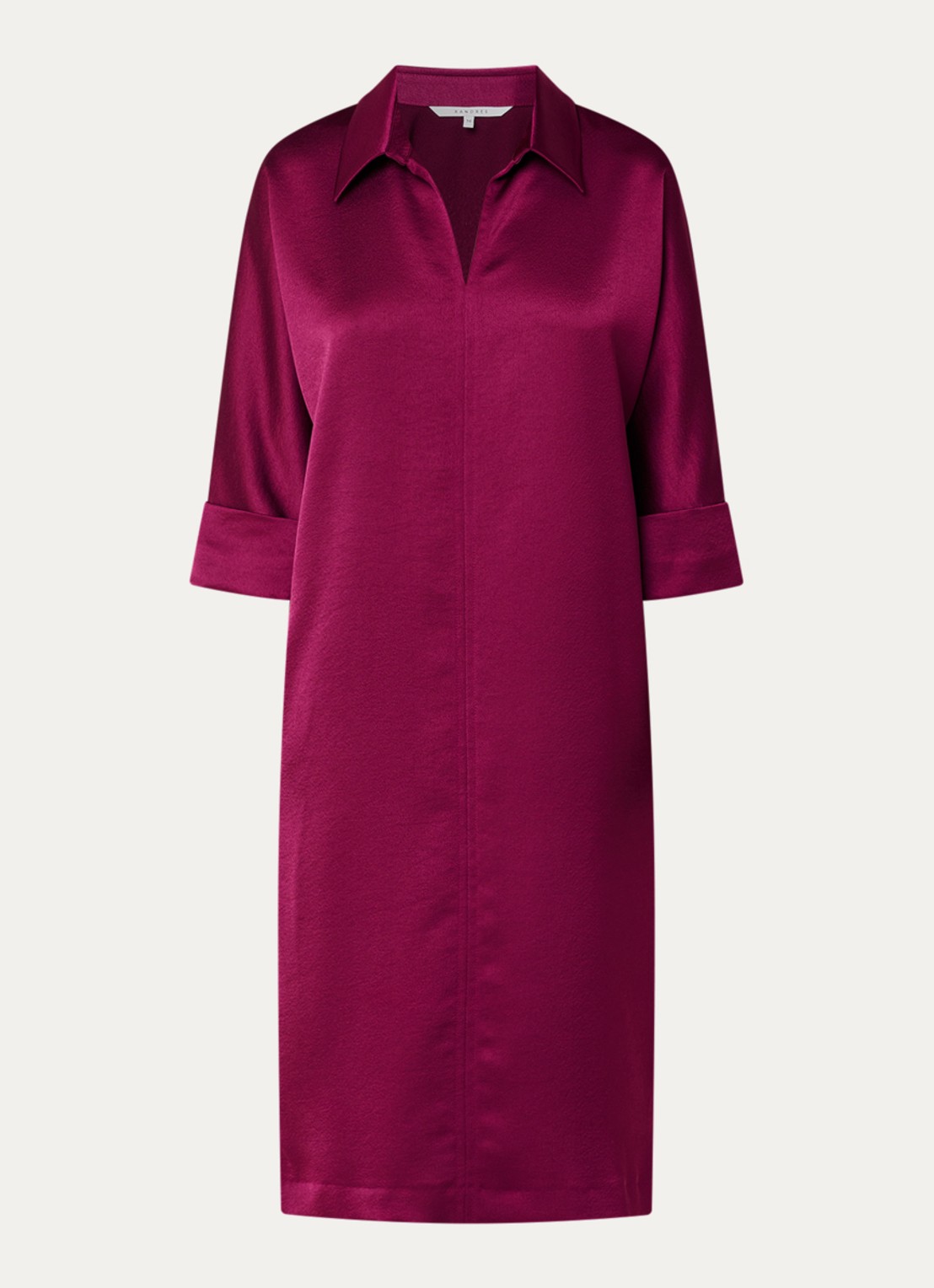 Xandres Kenano midi jurk met V-hals - voorkant 3 paars