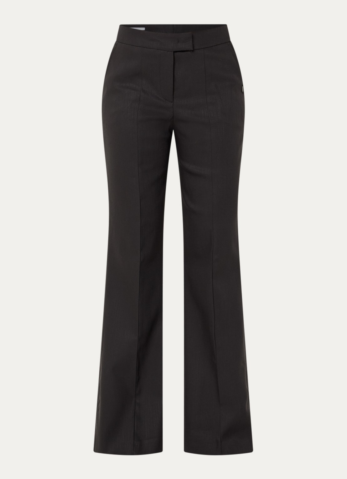 Xandres Patriz high waist flared fit pantalon in wolblend - voorkant 3 antraciet