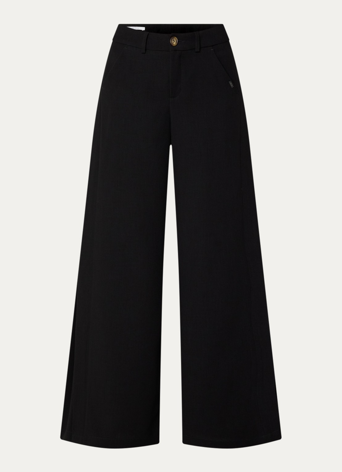 Xandres Patrizie high waist wide fit pantalon met steekzakken - voorkant 3 zwart