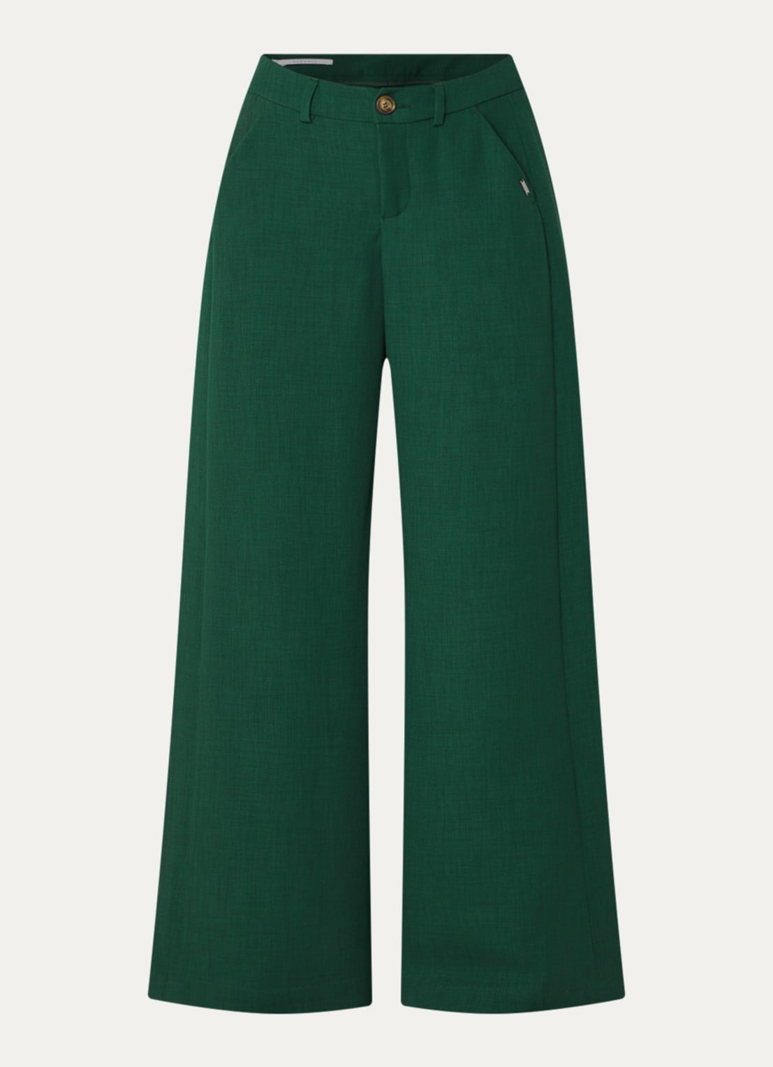 Xandres Patrizie high waist wide fit pantalon met steekzakken - voorkant donkergroen