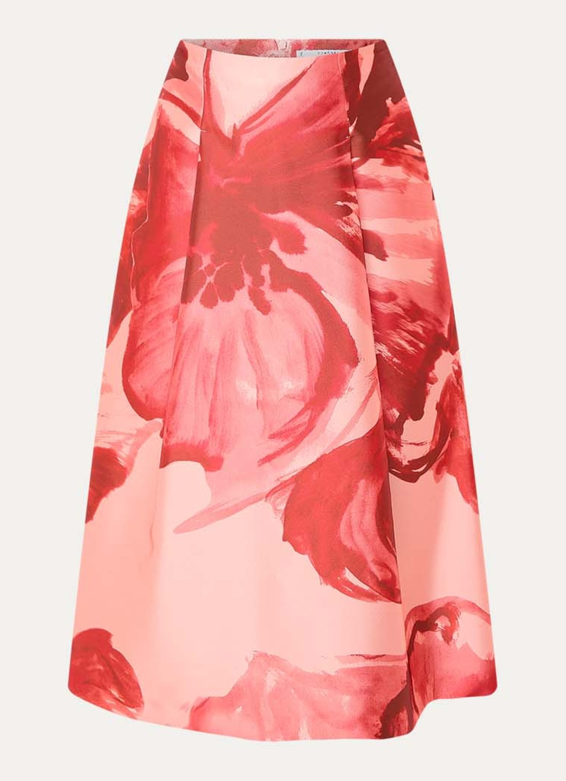 Xandres Rayma midi A-lijn rok met bloemenprint - voorkant 2 rood