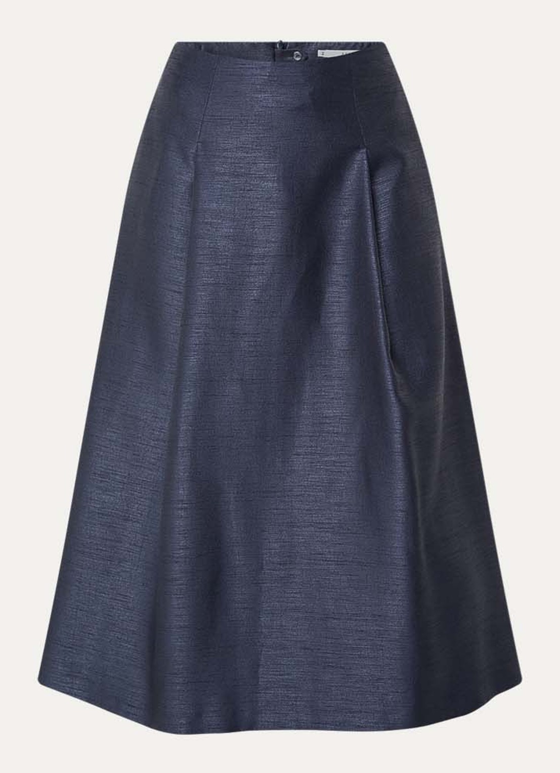 Xandres Rayma midi A-lijn rok met metallic finish - voorkant 3 donkerblauw