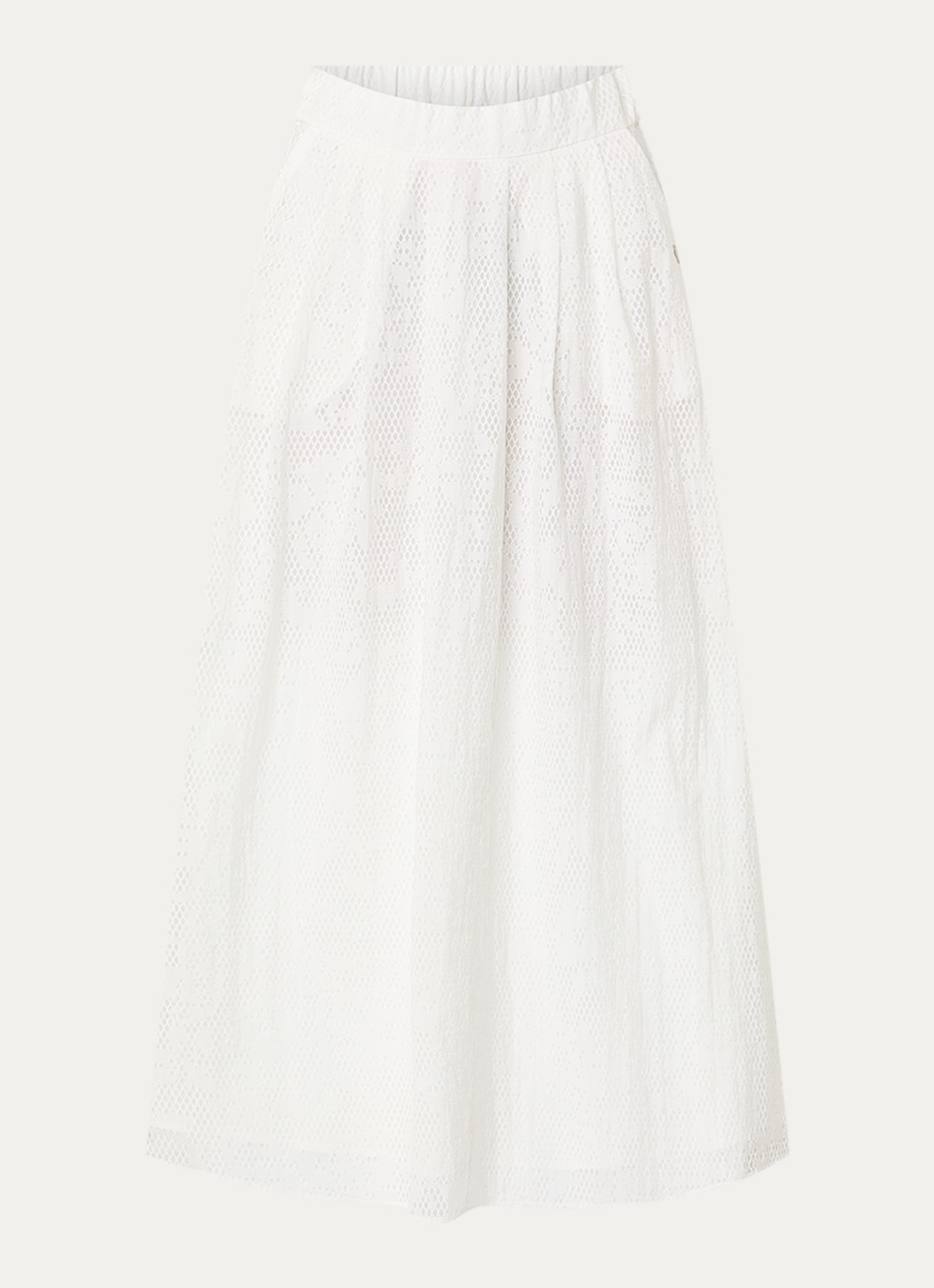 Xandres Rive maxi A-lijn rok met mesh - voorkant wit