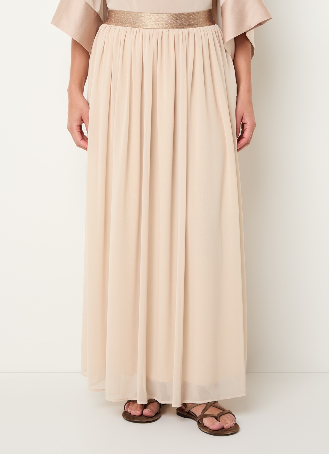 Xandres Roosa maxi A-lijn rok  - detail 4 beige
