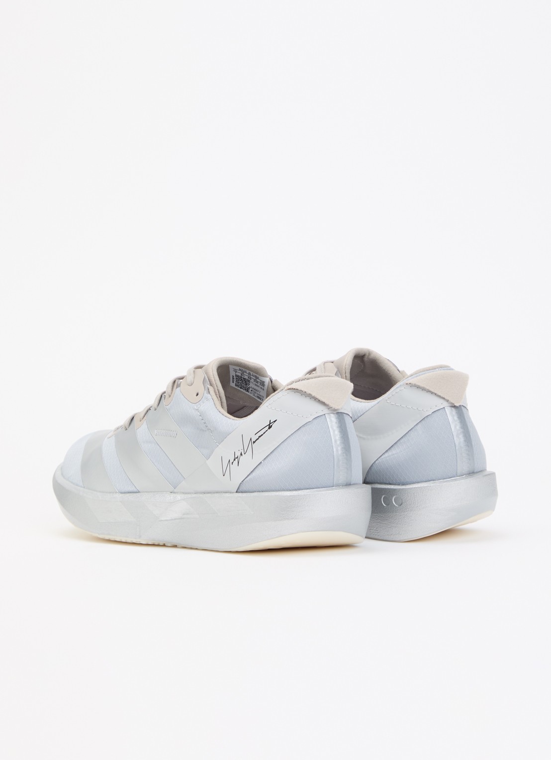 Y-3 Adios 9 sneaker van mesh met metallic details - achterkant grijs
