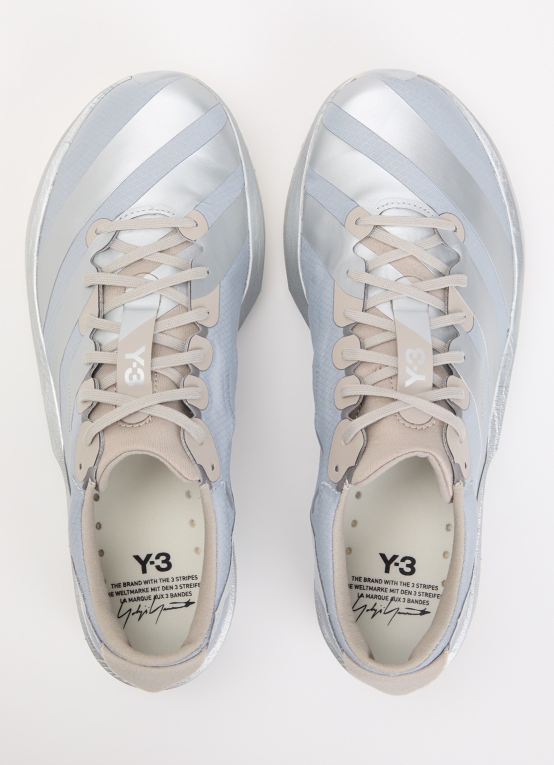 Y-3 Adios 9 sneaker van mesh met metallic details - detail 4 grijs