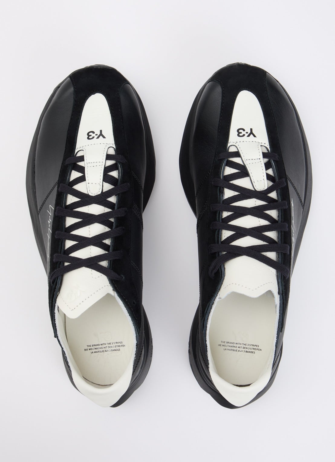 Y-3 Adios Pro 3.0 sneaker van leer met suède details - detail 3 zwart