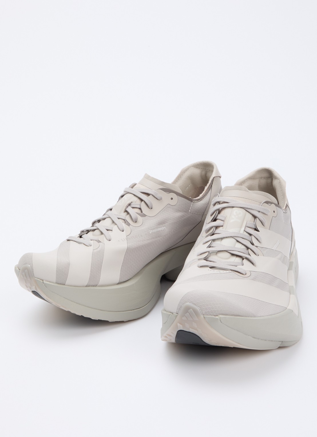 Y-3 Adios Pro 4 sneaker van mesh  - detail taupe