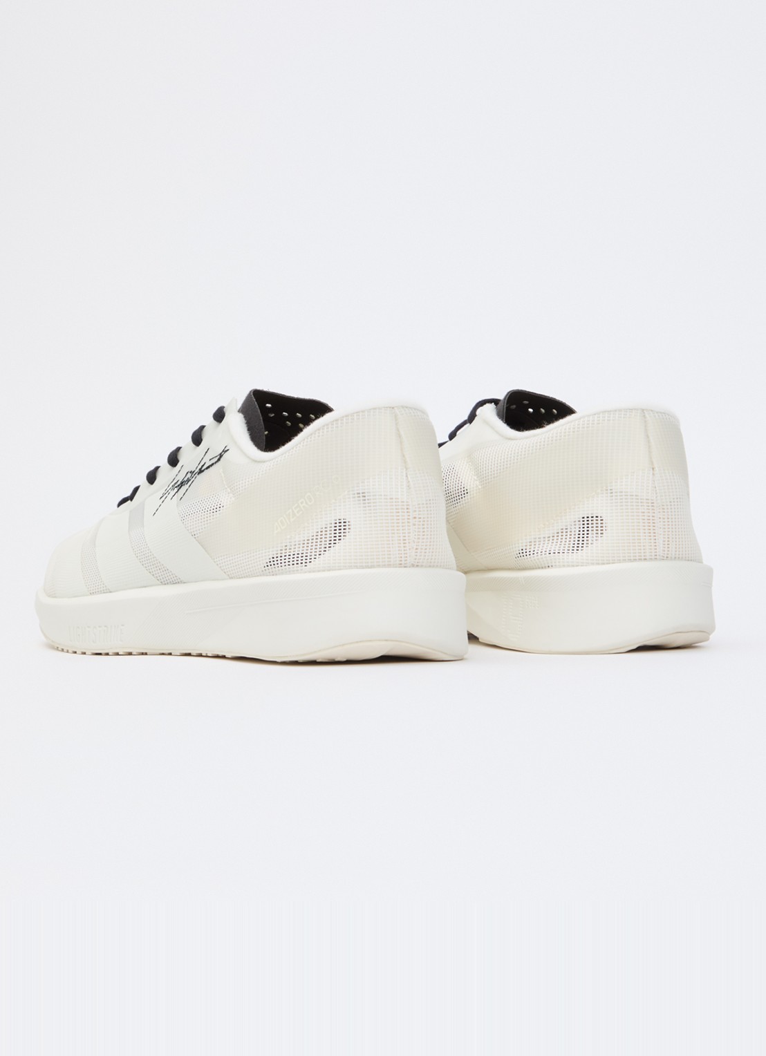 Y-3  Adizero RC6 sneaker van mesh met logo - achterkant 2 gebroken wit