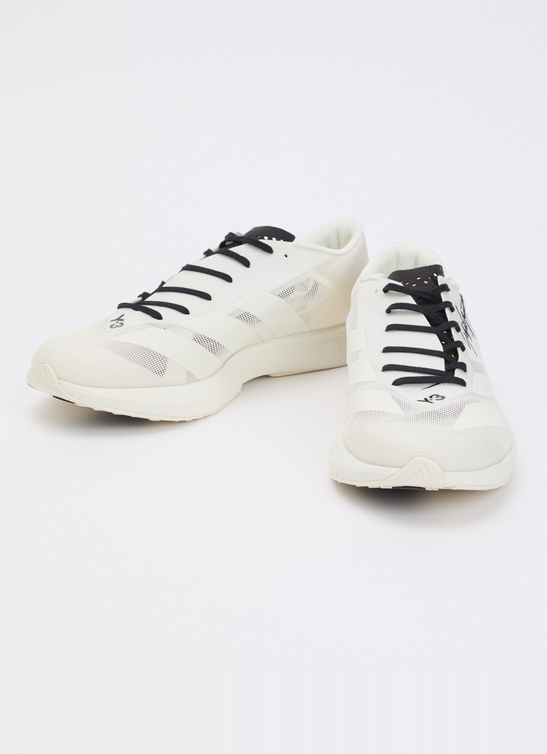 Y-3  Adizero RC6 sneaker van mesh met logo - detail 3 gebroken wit