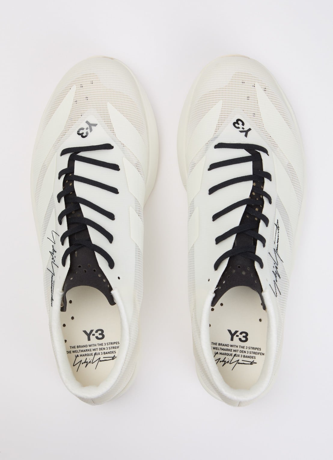 Y-3  Adizero RC6 sneaker van mesh met logo - detail 4 gebroken wit